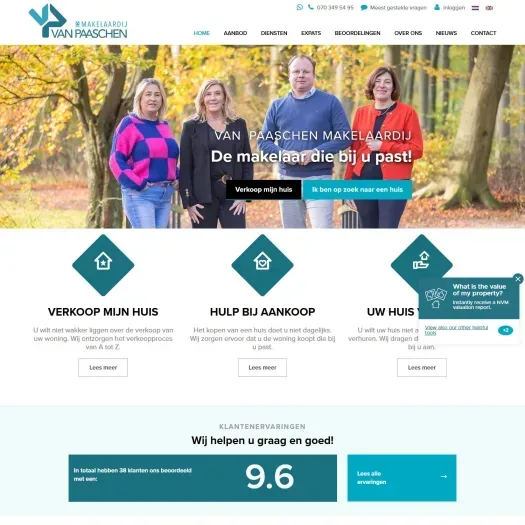 Screenshot of the website of www.vanpaaschen.nl