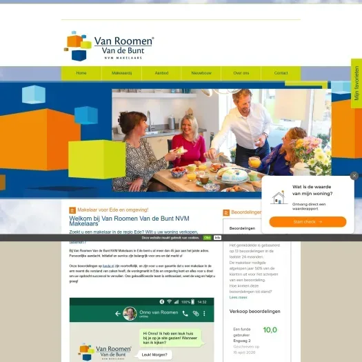 Screenshot of the website of www.vdbunt.nl