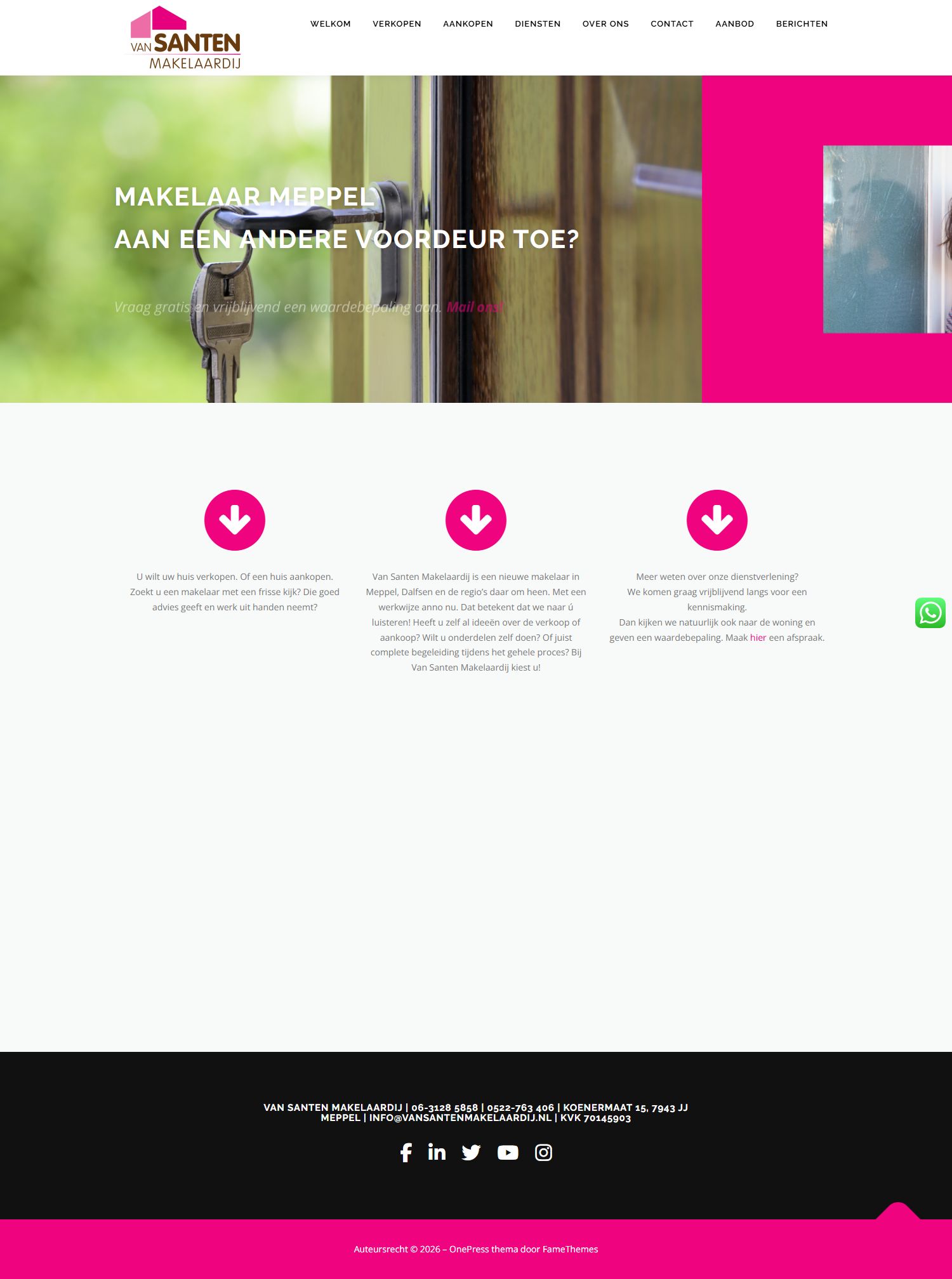 Screenshot der Website von www.vansantenmakelaardij.nl