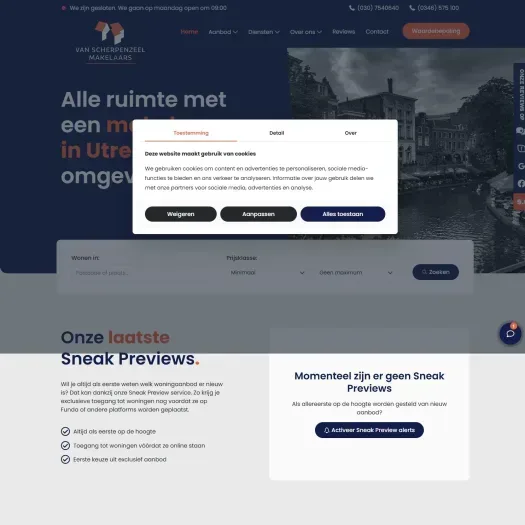 Capture d'écran du site web de www.vanscherpenzeel.nl