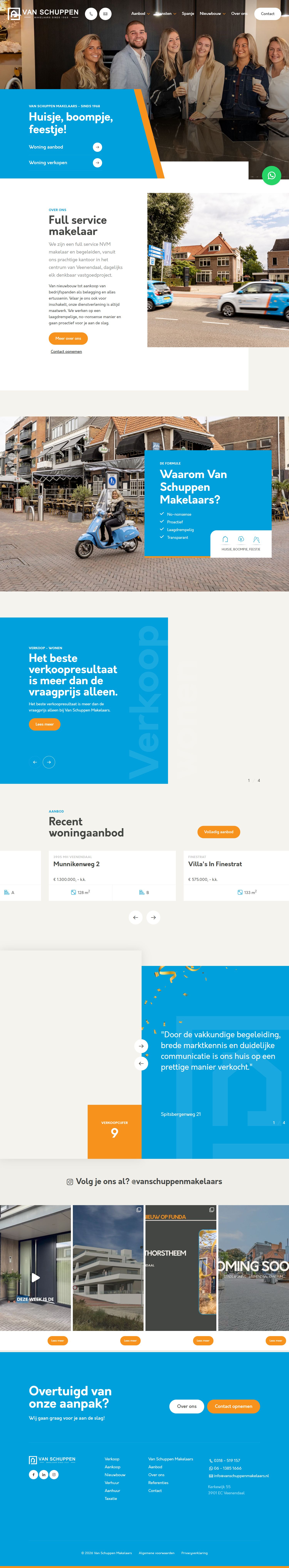 Screenshot der Website von www.vanschuppenmakelaars.nl