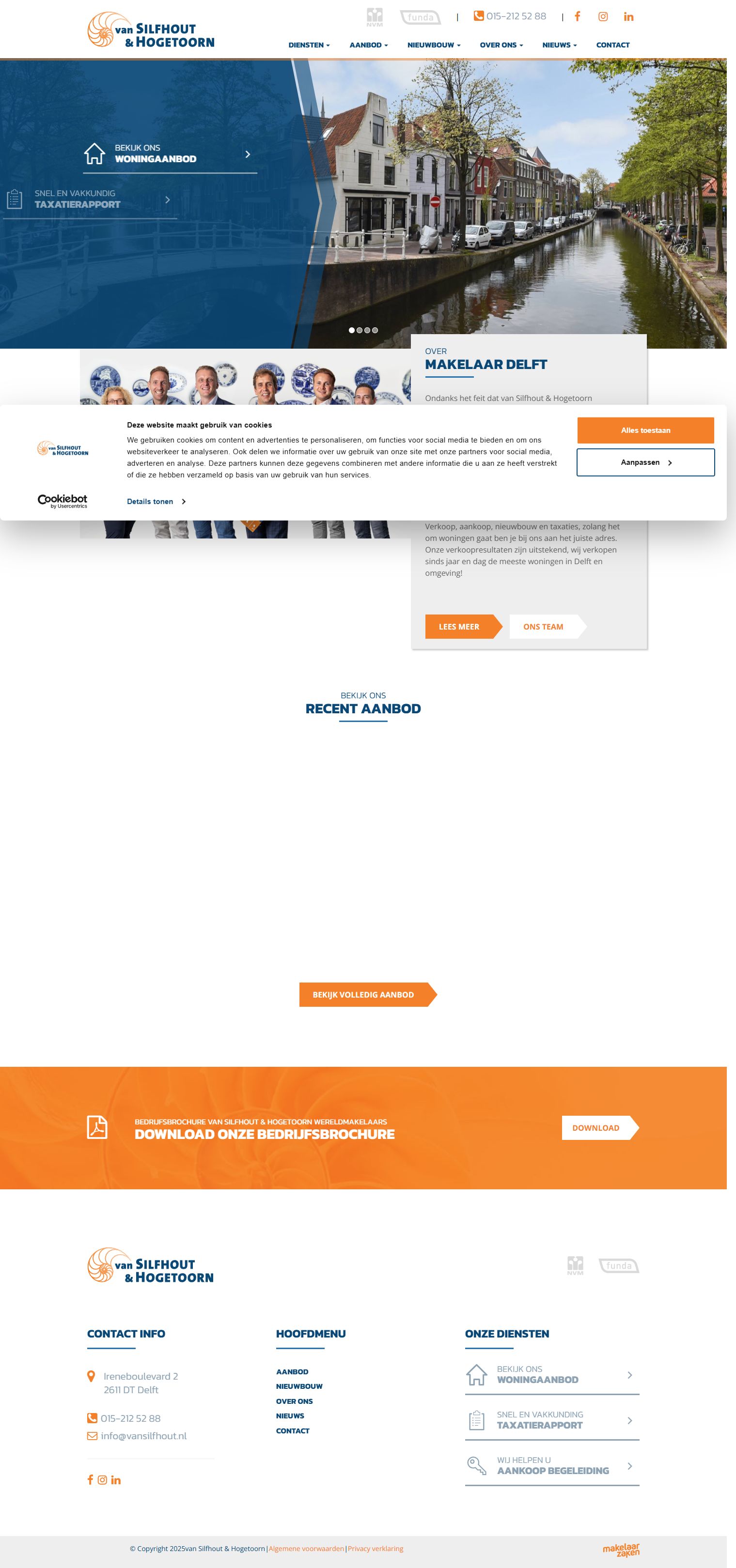 Capture d'écran du site web de www.vansilfhout.nl