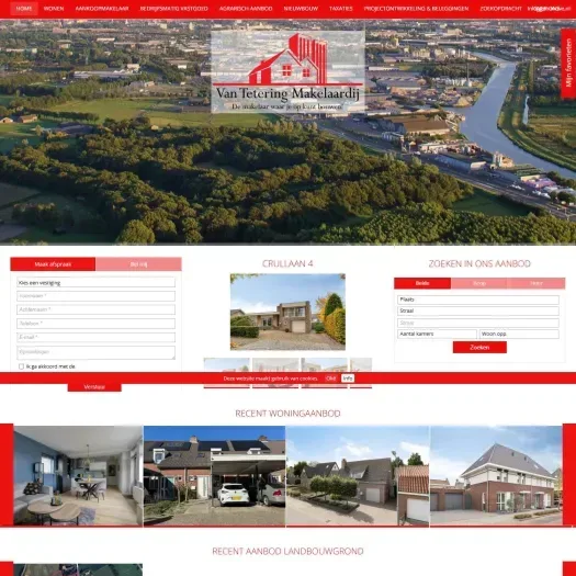 Screenshot der Website von www.vanteteringmakelaardij.nl