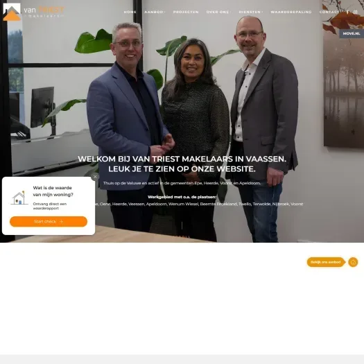 Screenshot der Website von www.vantriestmakelaars.nl