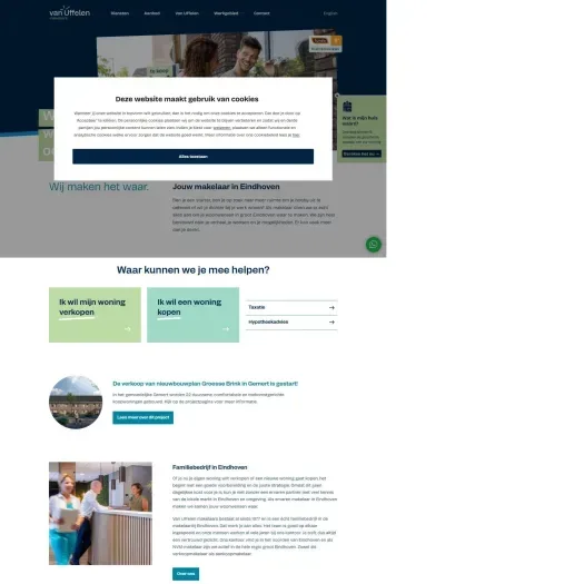 Screenshot van de website van www.vanuffelen.nl