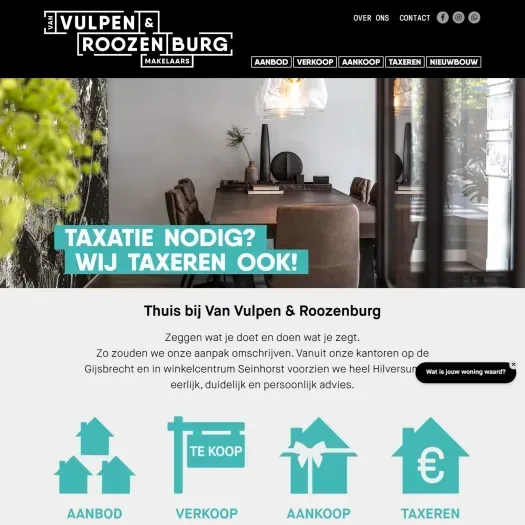Screenshot van de website van www.vanvulpenroozenburg.nl