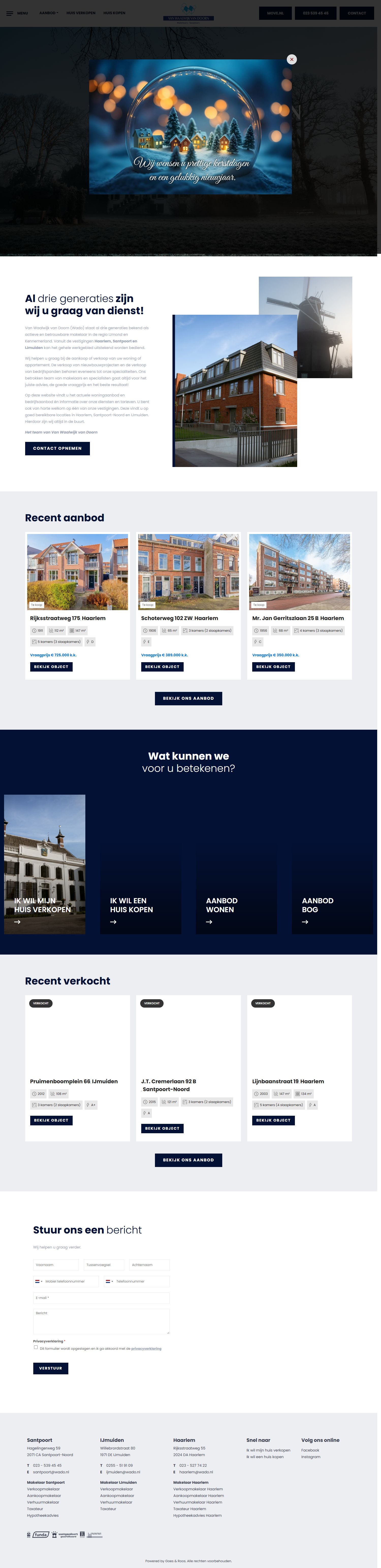 Screenshot of the website of www.wado.nl