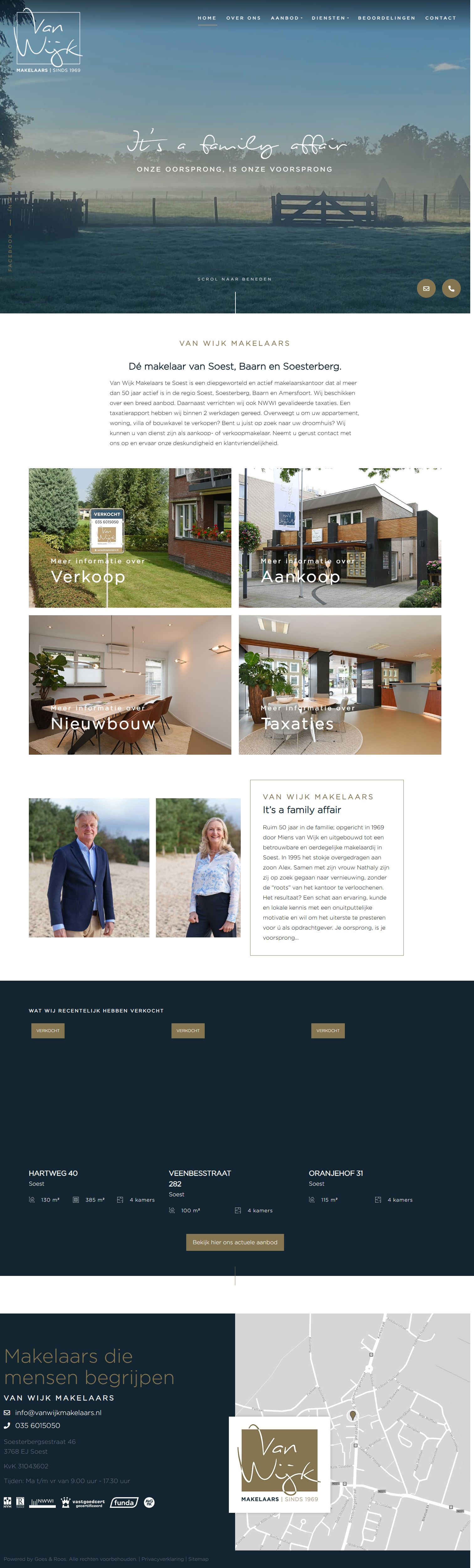 Screenshot of the website of www.vanwijkmakelaars.nl