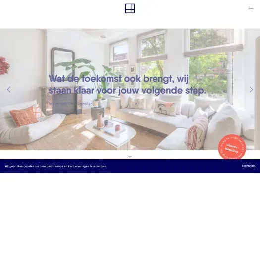 Screenshot van de website van www.vandevijvermakelaardij.nl