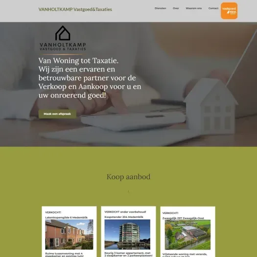 Screenshot van de website van www.vanholtkamp.nl