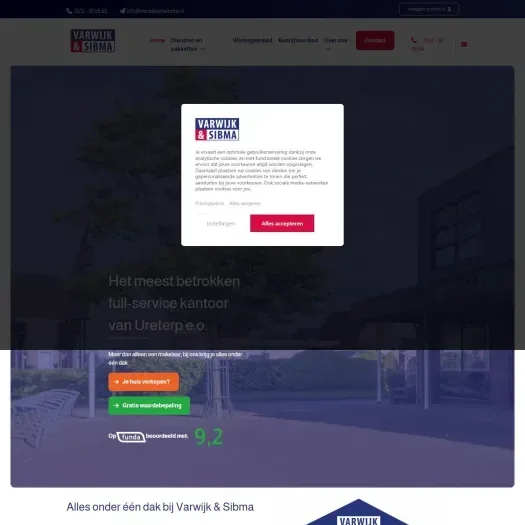 Screenshot van de website van www.varwijkensibma.nl