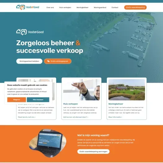 Screenshot van de website van www.vastengoedmakelaars.com
