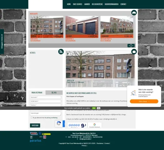 Screenshot van de website van www.vgmdestijl.nl