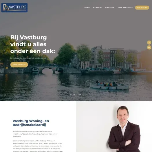 Screenshot van de website van www.vastburg.nl