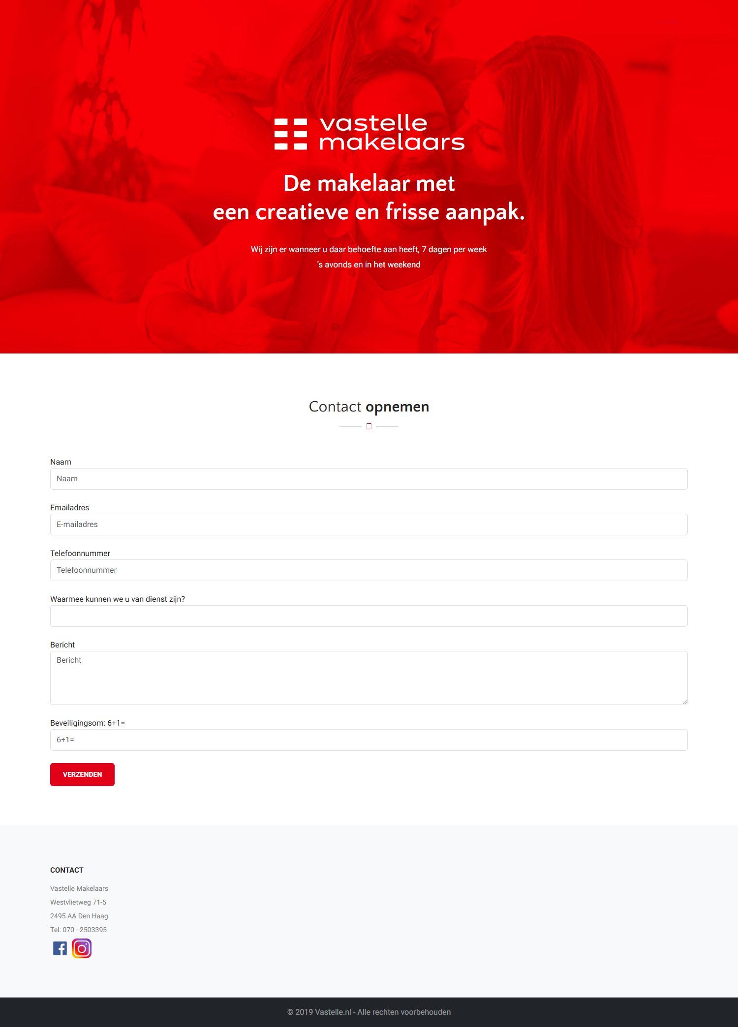 Screenshot of the website of www.vastelle.nl