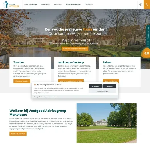 Screenshot of the website of www.vastgoedadviesgroep.nl