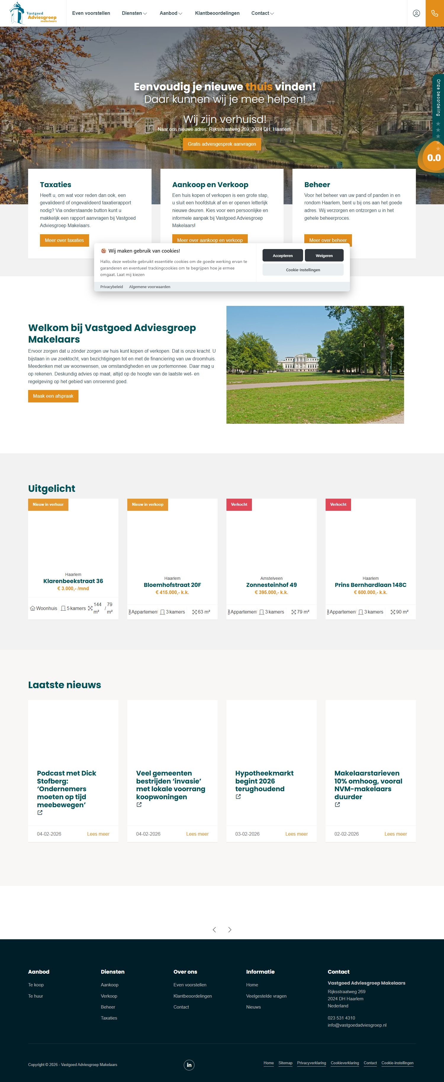 Screenshot der Website von www.vastgoedadviesgroep.nl