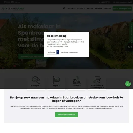 Screenshot van de website van www.vastgoeddeal.nl