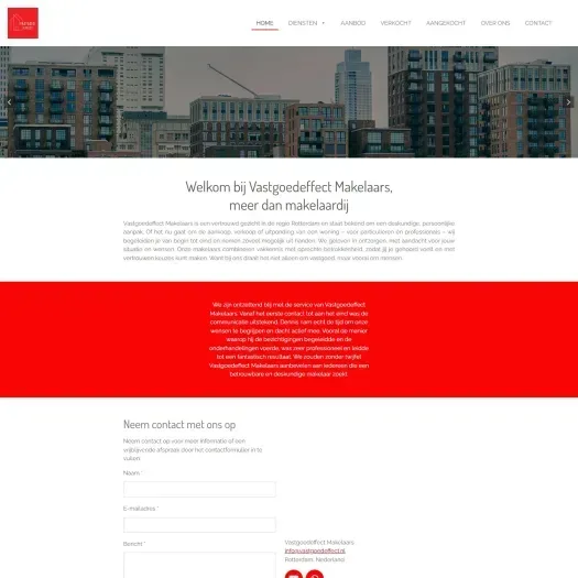 Screenshot van de website van www.vastgoedeffect.nl