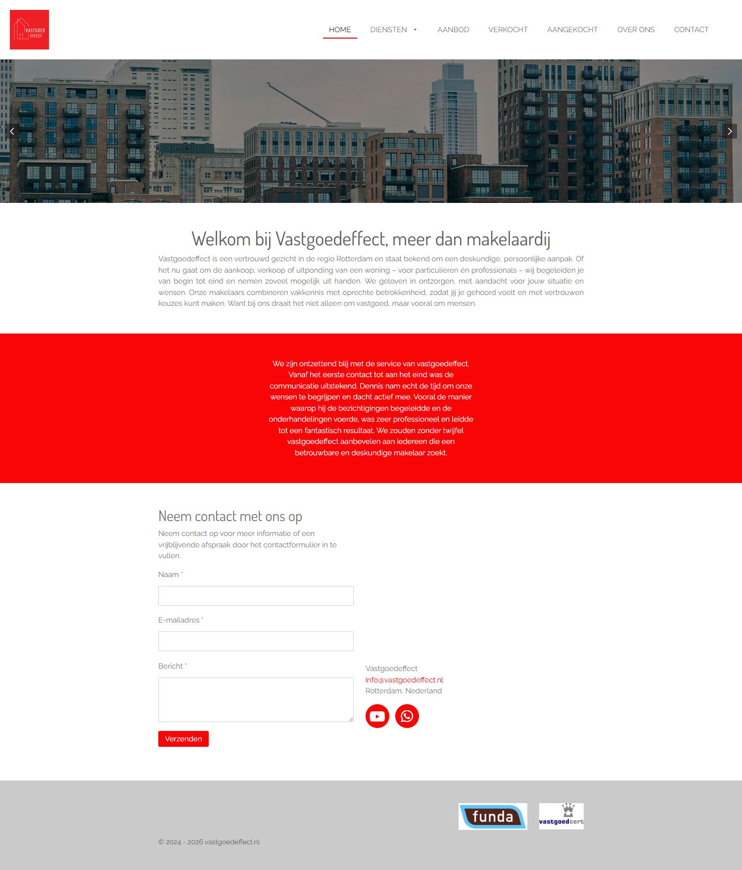 Screenshot of the website of www.vastgoedeffect.nl