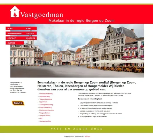 Screenshot of the website of www.vastgoedman.nl