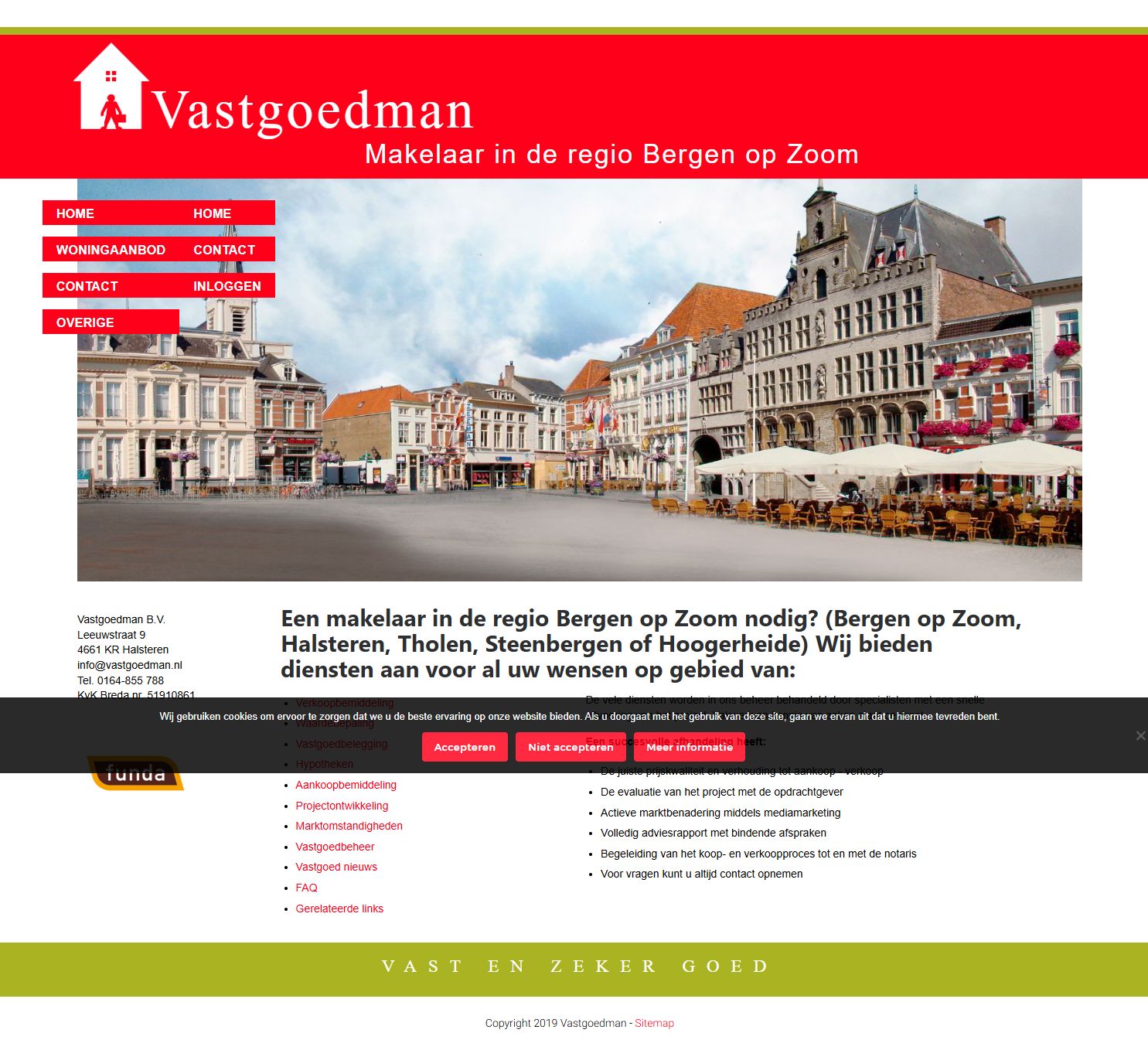 Screenshot of the website of www.vastgoedman.nl