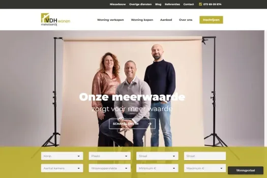 Capture d'écran du site web de www.vdhwonen.nl