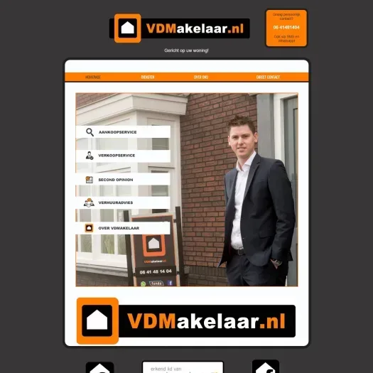 Capture d'écran du site web de www.vdmakelaar.nl
