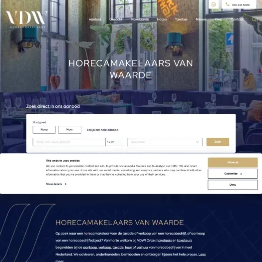 Screenshot of the website of vdweerd.nl