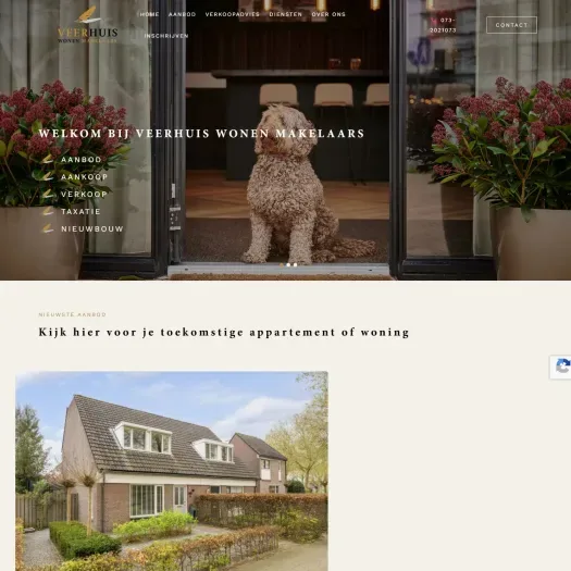 Screenshot der Website von www.veerhuis-wonen.nl
