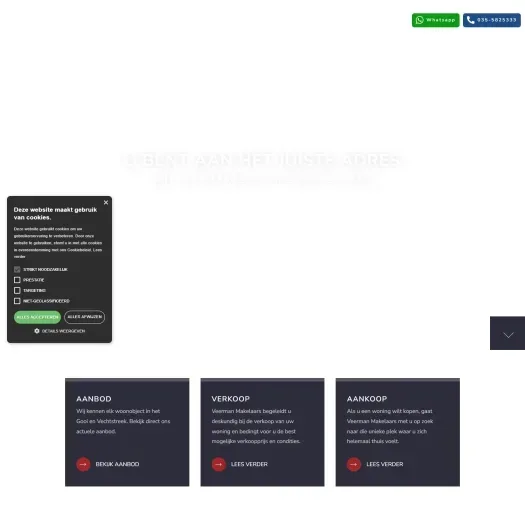 Screenshot der Website von www.veermanmakelaars.nl
