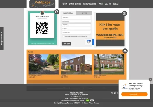 Screenshot of the website of www.veldpape.com