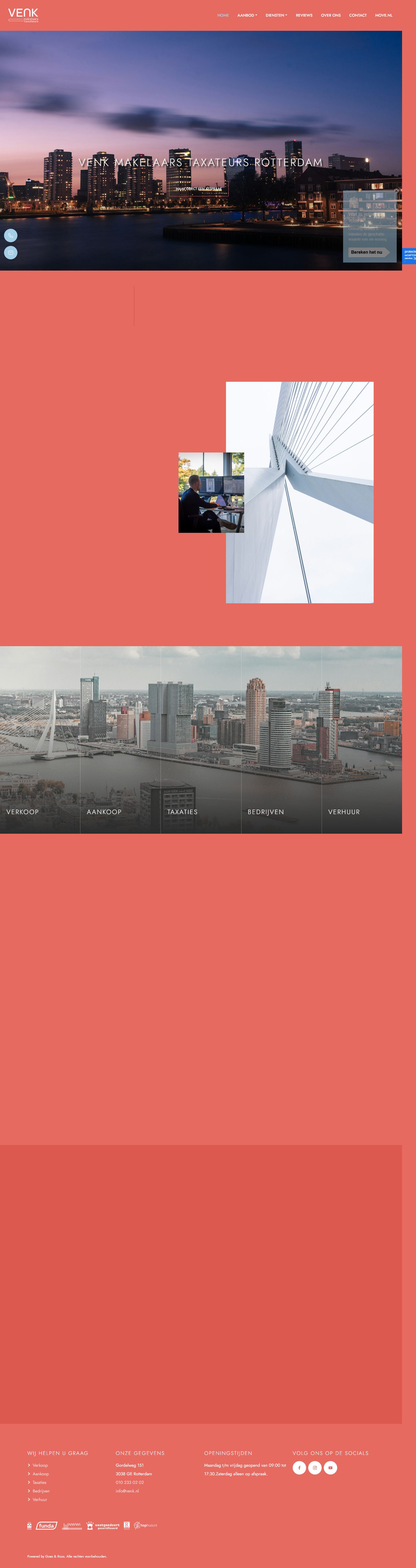 Screenshot of the website of venk.nl