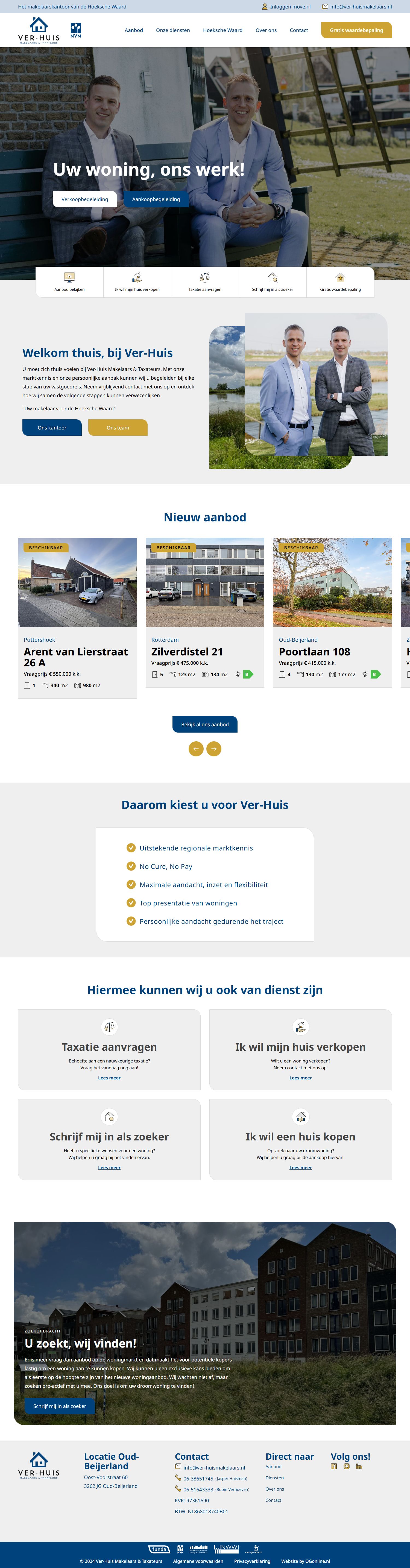 Screenshot der Website von www.ver-huismakelaars.nl