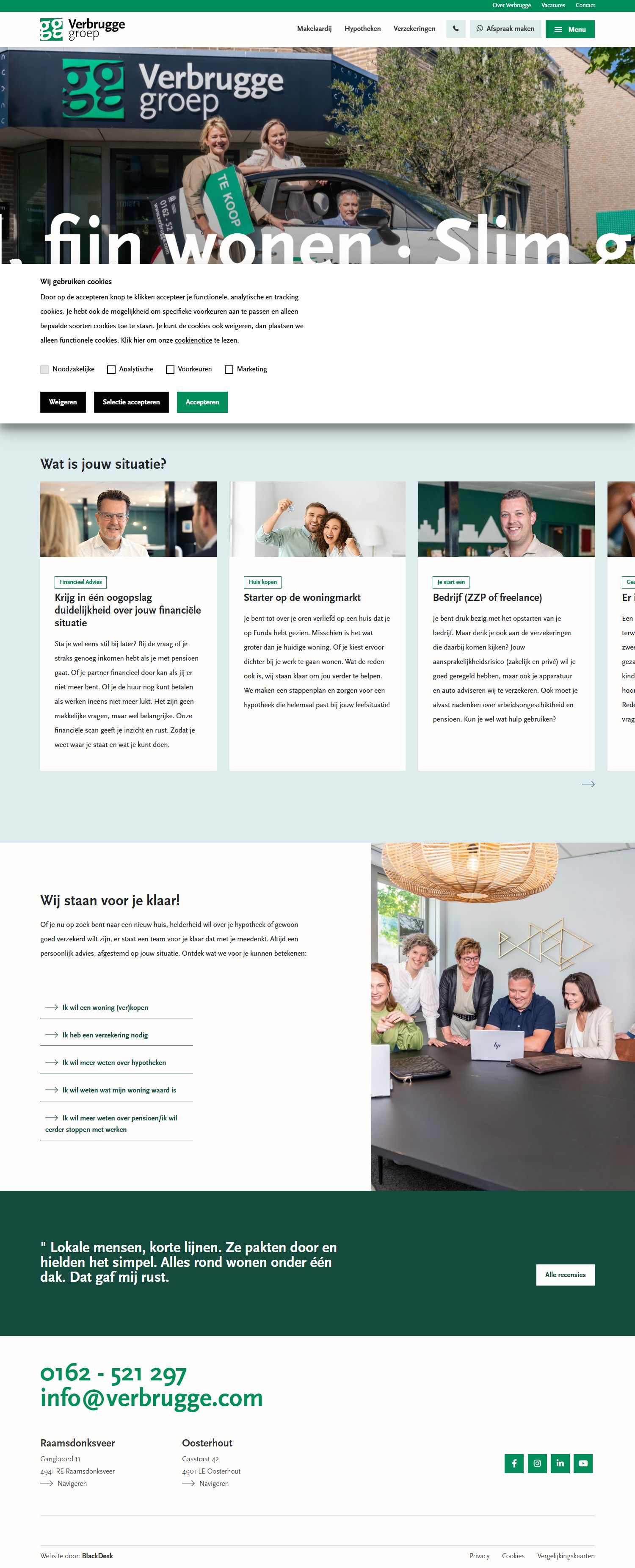 Screenshot der Website von www.verbrugge.com