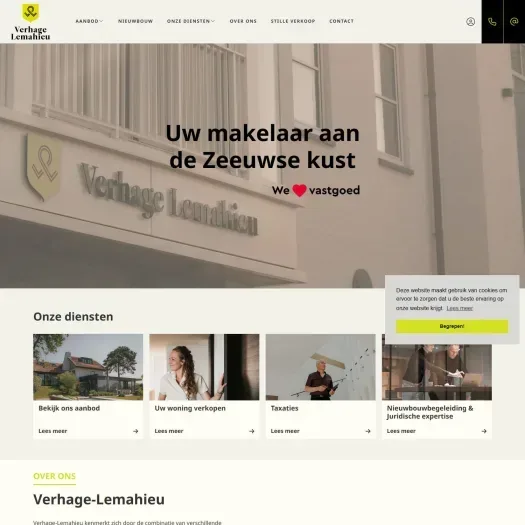 Screenshot of the website of www.verhage-lemahieu.nl