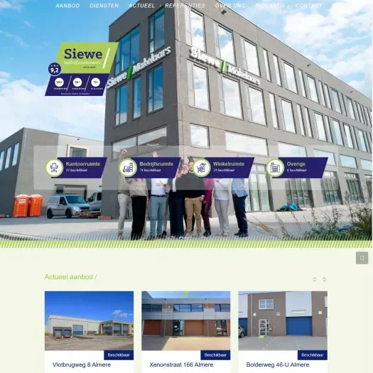 Screenshot van de website van siewezakelijk.nl
