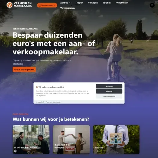 Screenshot van de website van www.vermeulenvastgoed.nl