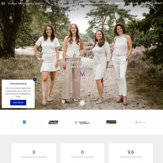 Screenshot van de website van www.verrips.nl