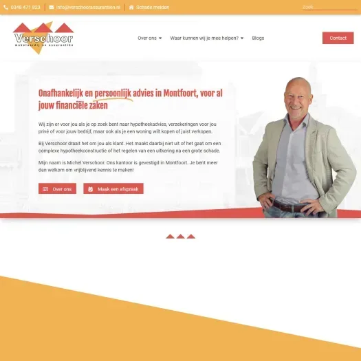 Screenshot van de website van www.verschoormakelaardij.nl
