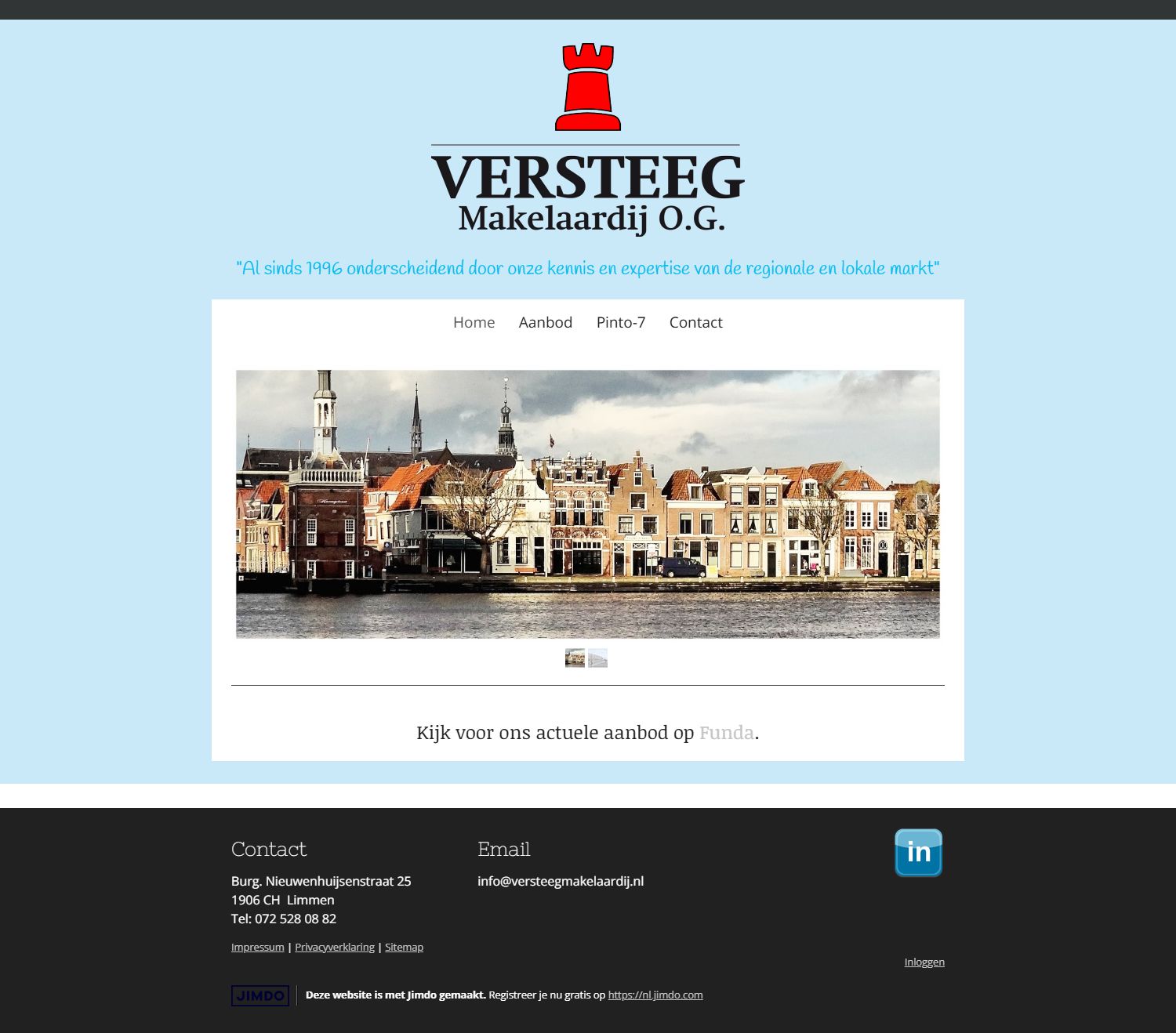 Screenshot of the website of www.versteegmakelaardij.nl