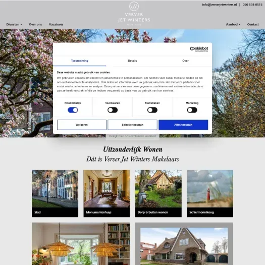 Screenshot van de website van www.ververjetwinters.nl