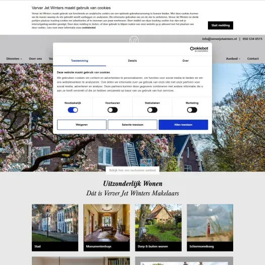 Screenshot van de website van www.ververjetwinters.nl