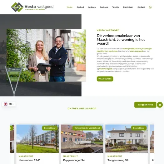 Screenshot of the website of www.vestavastgoed.nl
