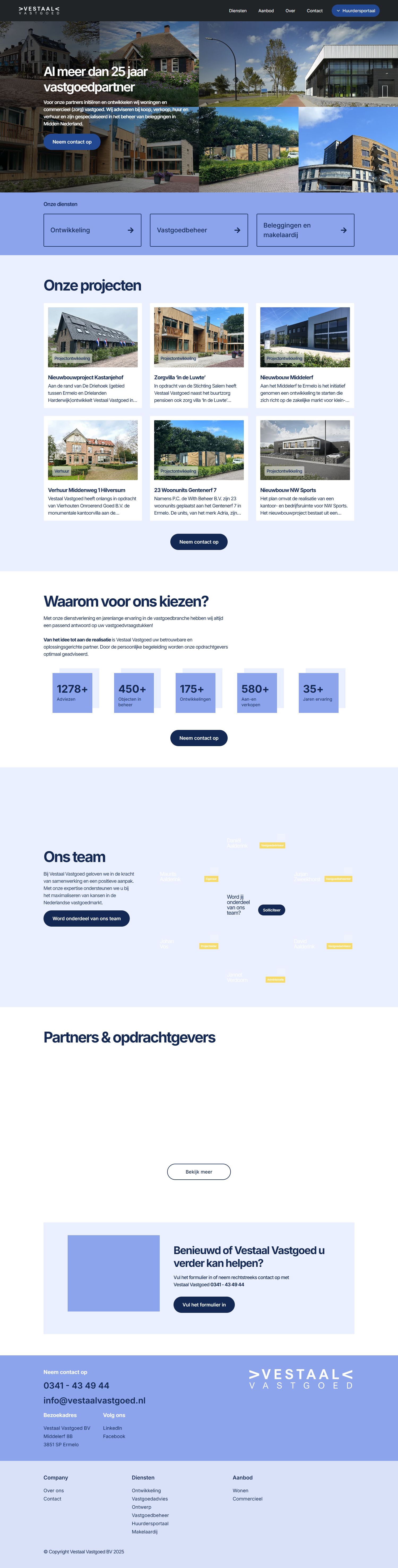 Screenshot der Website von www.vestaalvastgoed.nl