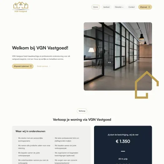 Screenshot der Website von www.vgn-vastgoed.nl