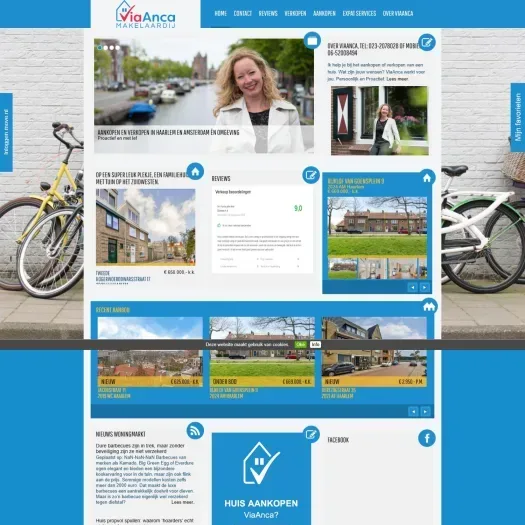 Screenshot of the website of www.viaanca.nl
