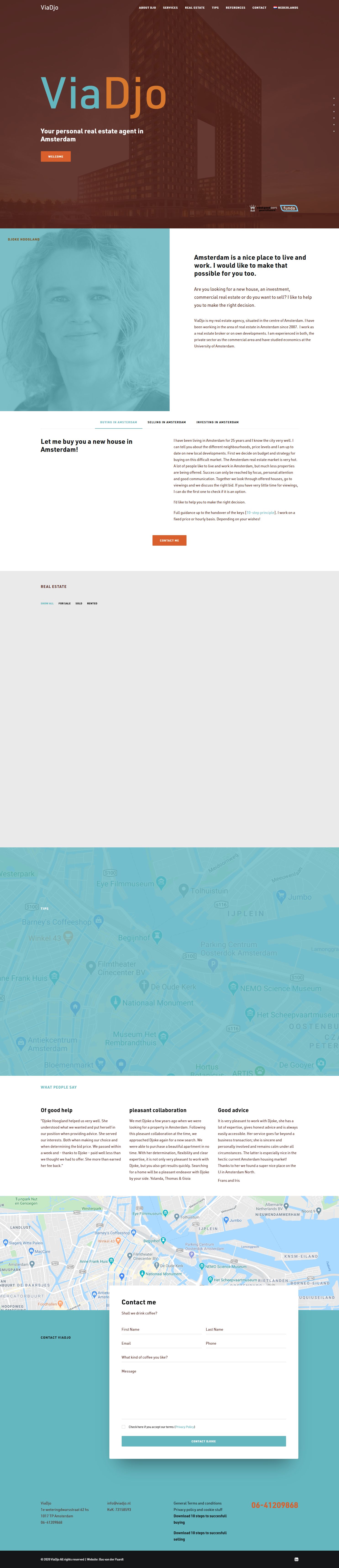 Screenshot of the website of www.viadjo.nl