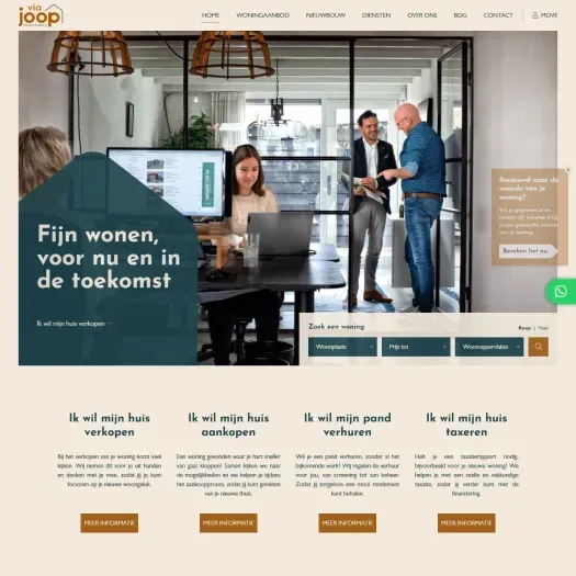Screenshot van de website van www.viajoop.nl