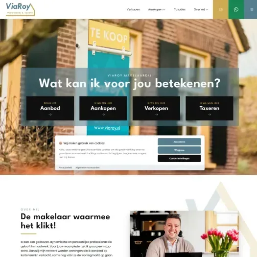 Screenshot van de website van www.viaroy.nl
